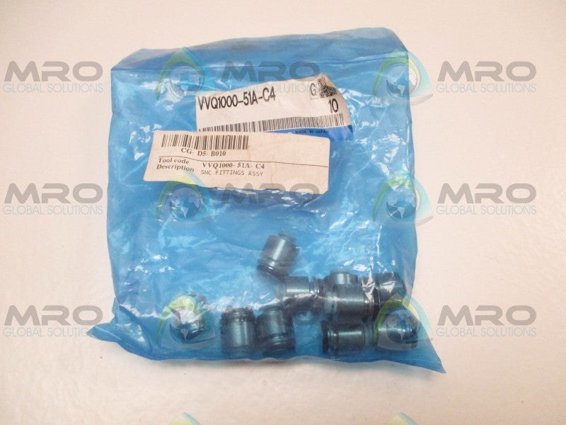 SMC VVQ1000-51A-C4 FITTING (PKG. OF 10) * NEW IN FACTORY BAG *