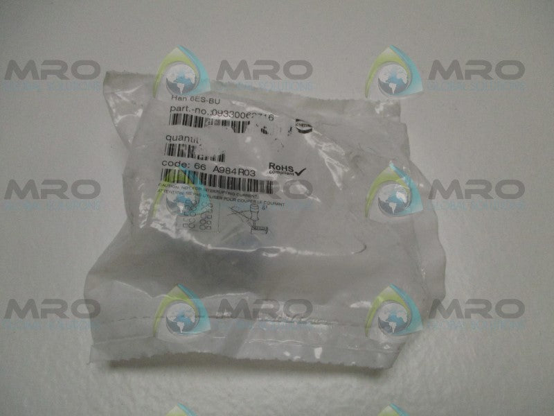 HARTING HAN6ES-BU 09330062716 CONNECTOR * NEW IN FACTORY BAG *