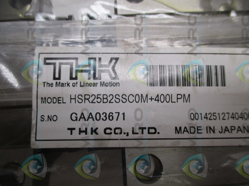 THK HSR25B2SSC0M+400LPM LINEAR GUIDE RAIL * NEW IN FACTORY BAG *