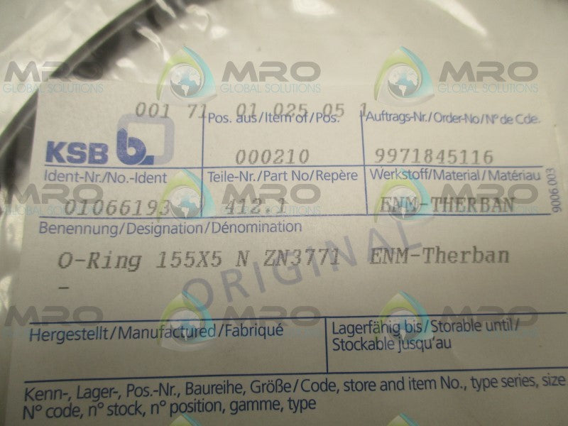 KSB 01066193 O-RING * NEW IN FACTORY BAG *