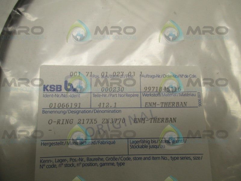 KSB 01066191 O-RING * NEW IN FACTORY BAG *