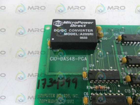 COMPUTER BOARDS, INC. ANALOG INPUT BOARD CIO-DAS48-PGA * NEW NO BOX *
