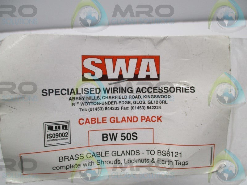 SWA BW50S CABLE GLAND PACK * NEW IN ORIGINAL PACKAGE *