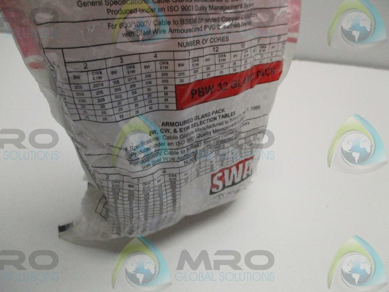 SWA PBW32 INDOOR GLAND PACK * NEW IN FACTORY BAG *