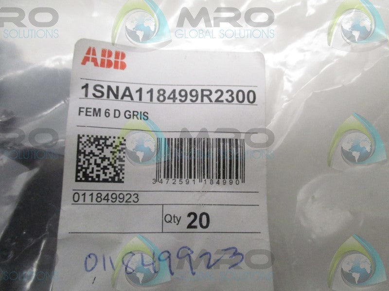 ABB 1SNA118499R2300 TERMINAL END SENCTION (PKG. OF 20) * NEW IN FACTORY BAG *