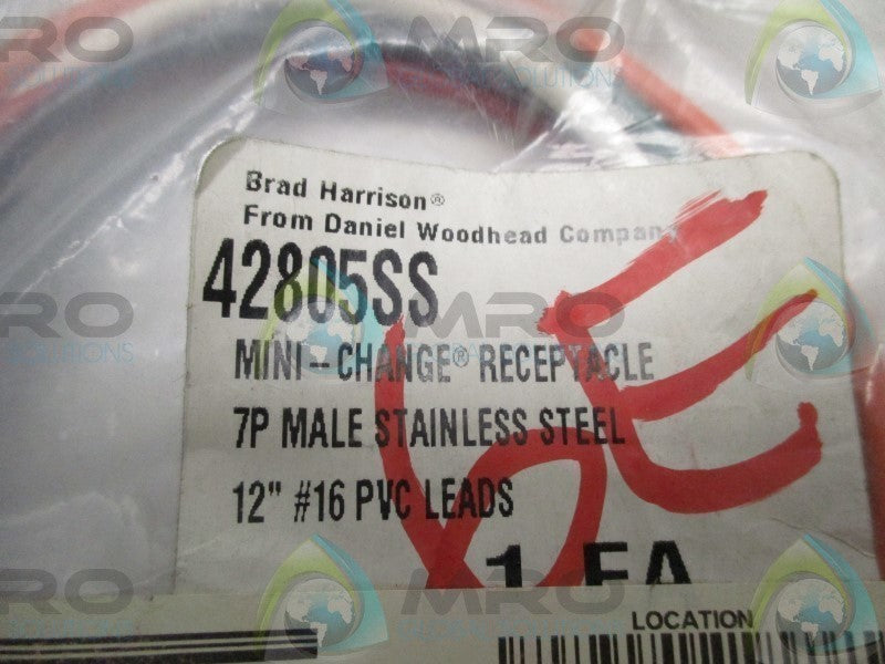 DANIEL WOODHEAD 42805SS MALE RECEPTACLE * NEW IN FACTORY BAG *