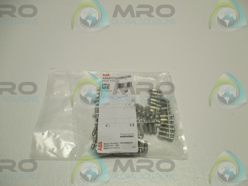 ABB 1SNA173520R2200 TERMINAL BLOCK JUMPER (PKG. OF 10) * NEW IN FACTORY BAG *