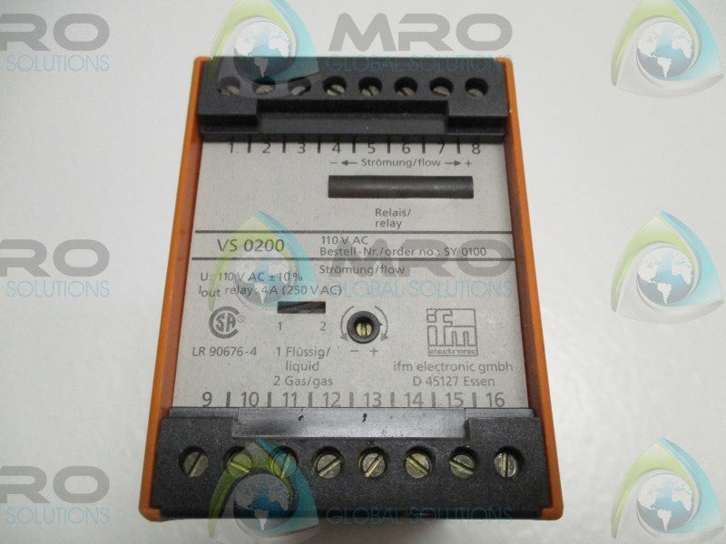 IFM EFECTOR VS0200 FLOW SWITCH CONTROLLER * USED *