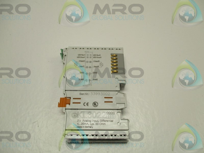 BECKHOFF KL3022 DIFFERENTIAL ANALOG INPUT TERMINAL * NEW NO BOX *