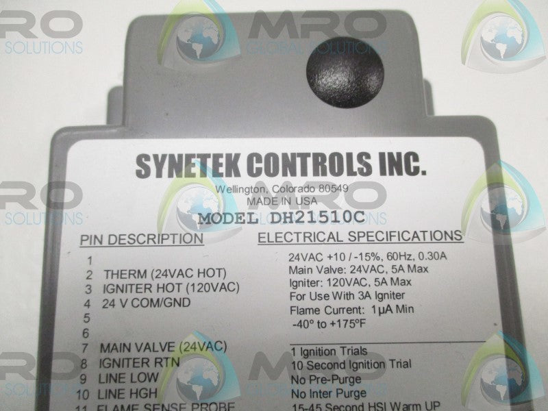 SYNETEK CONTROLS DH21510C SPARK IGNITION MODULE * NEW NO BOX *