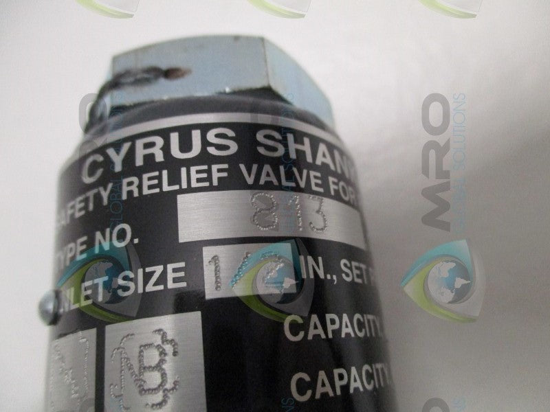 CYRUS SHANK 813 SAFETY RELIEF VALVE 1/2" 350# NSNP