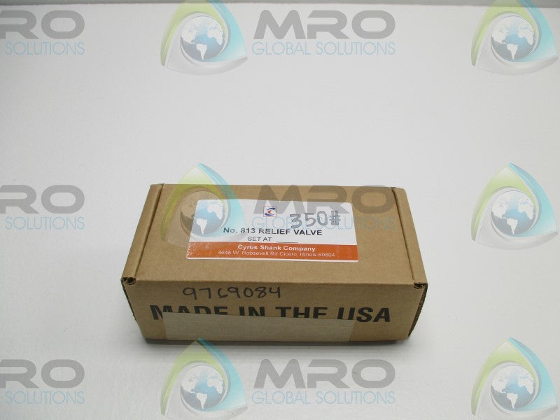 CYRUS SHANK 813 SAFETY RELIEF VALVE 1/2" 350# NSMP