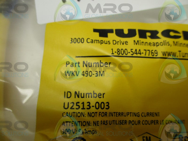 TURCK WKV490-3M NETWORK CONNECTOR * NEW IN FACTORY BAG *
