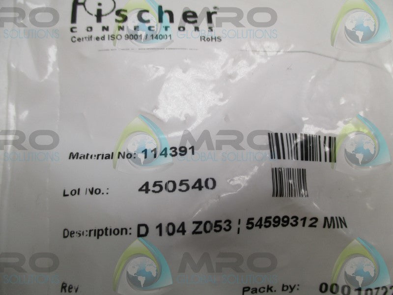 FISCHER 114391 CONNECTOR  NSMP