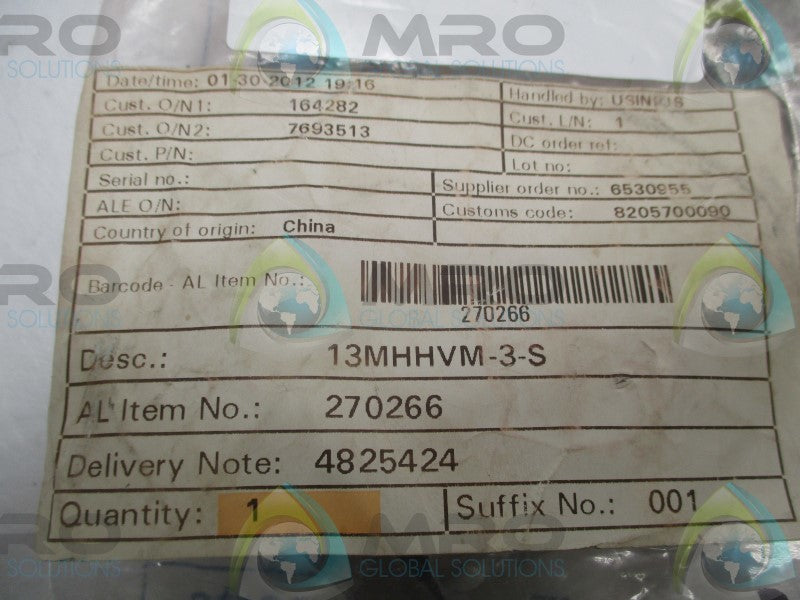 TRI-CLOVER 13MHHVM-3-S 270266 CLAMP  NSMP