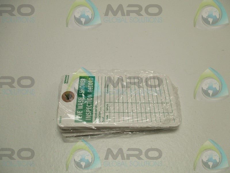 BRADY 8Z511 Y604032 EYE WASH/SHOWER TAG (PKG. OF 25) * NEW IN FACTORY BAG *