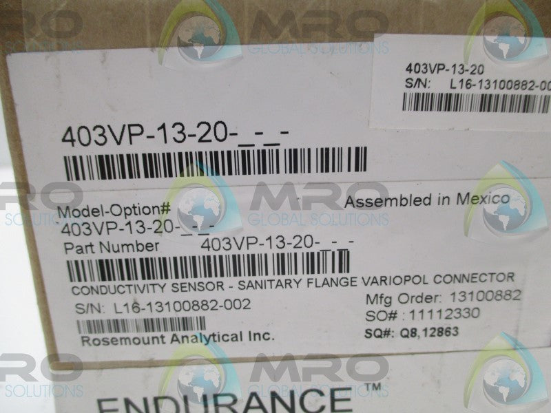 ROSEMOUNT 403VP-13-20 CONDUCTIVITY SENSOR * FACTORY SEALED *