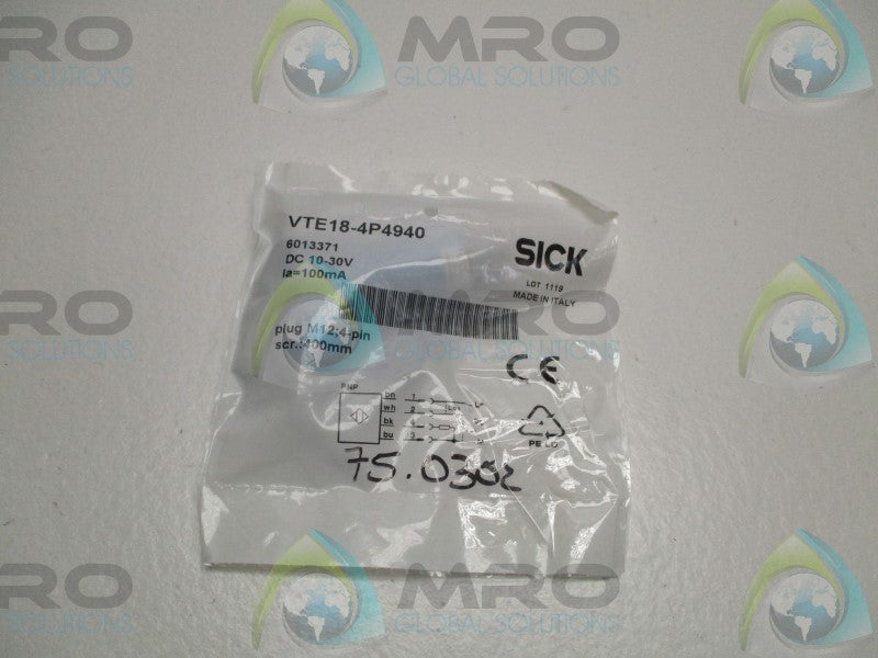 SICK VTE18-4P4940 PHOTOELECTRIC PROXIMITY SENSOR * NEW IN FACTORY BAG *