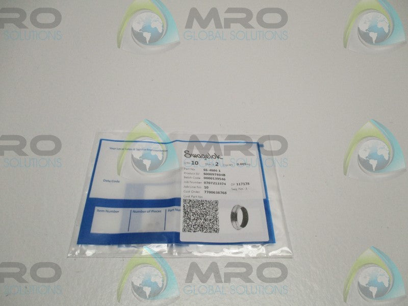 SWAGELOK SS-4M4-1 BACK FERRULE (PKG. OF 10)  NSMP
