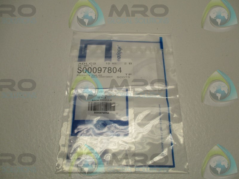 SWAGELOK SS-4M4-1 BACK FERRULE (PKG. OF 10)  NSMP