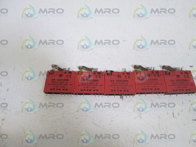 LOT OF 5 OPTO 22 G4ODC5MA OUTPUT MODULE (RED) *USED*