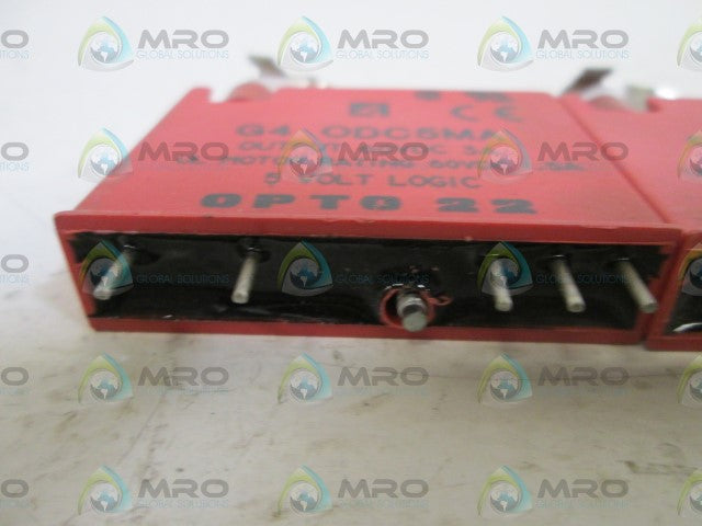 LOT OF 5 OPTO 22 G4ODC5MA OUTPUT MODULE (RED) *USED*