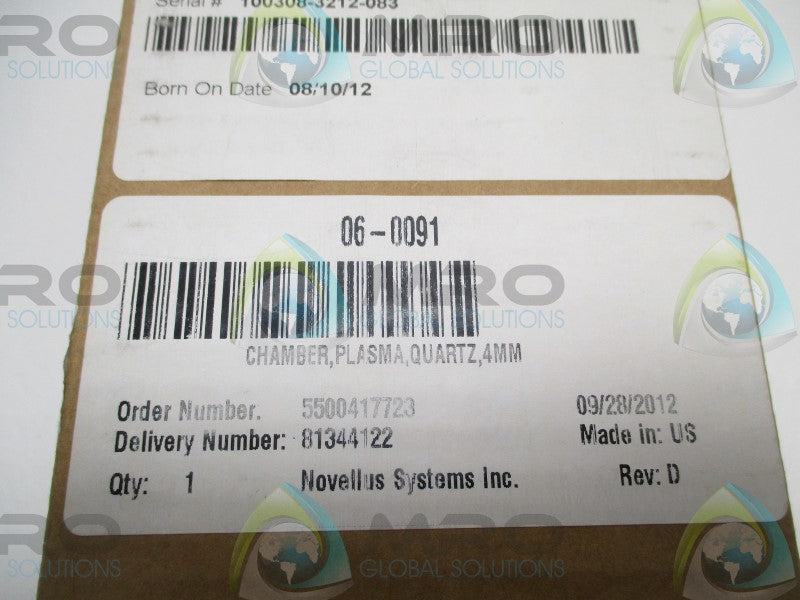 NOVELLUS 06-0091 QUARTZ PLASMA CHAMBER * FACTORY SEALED *