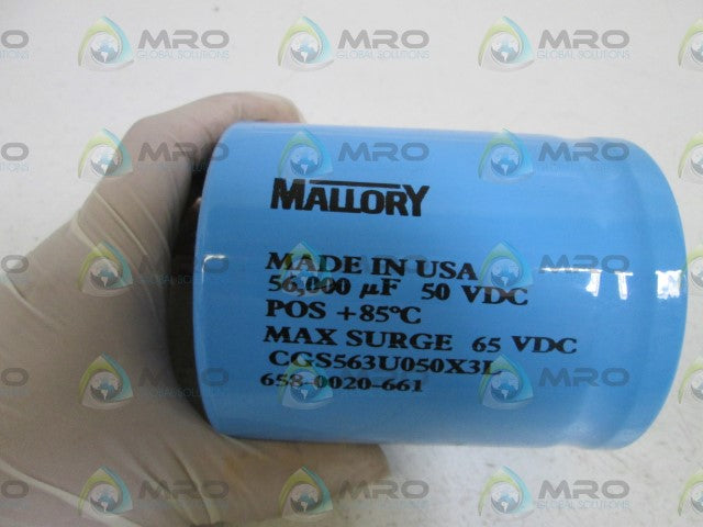 MALLORY CAPACITOR CGS563U050X3L *NEW NO BOX*