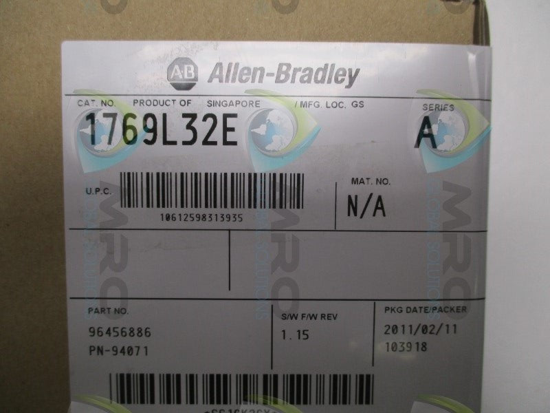 ALLEN BRADLEY 1769-L32E SER. A F/W 1.15 MODULE DATE: 2011 * FACTORY SEALED *