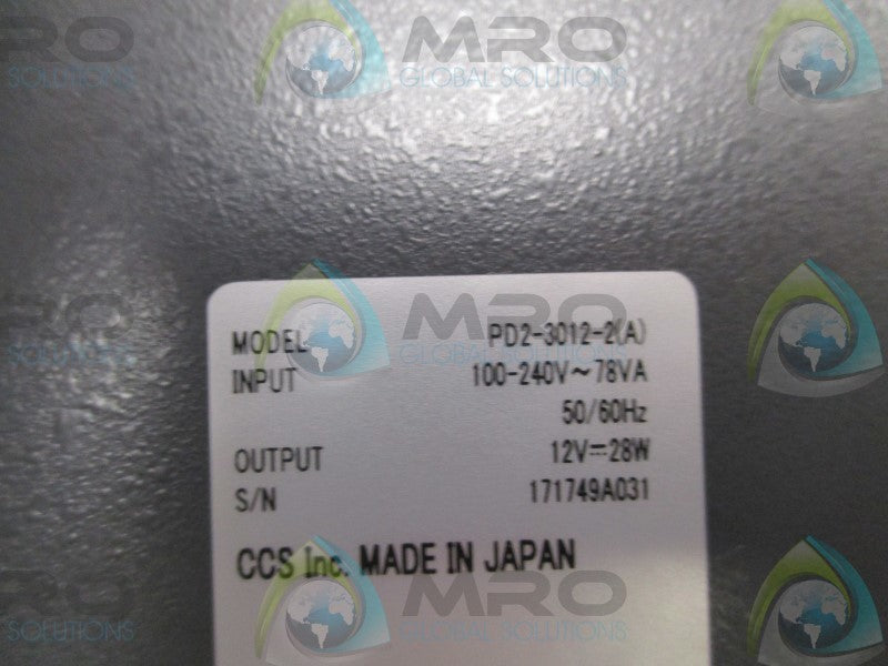 CCS PD2-3012-2(A) LIGHT SOURCE POWER SUPPLY  NSMP