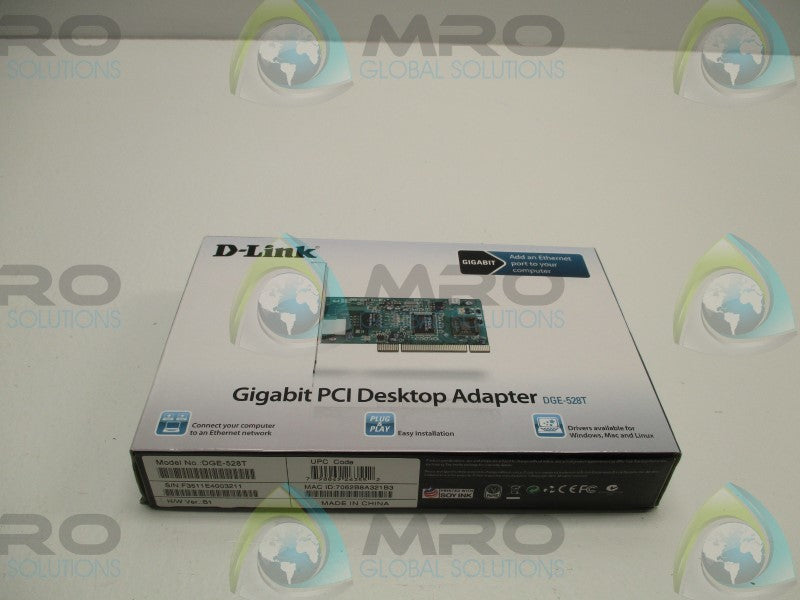 D-LINK DGE-528T GIGABIT PCI DESKTOP ADAPTER * FACTORY SEALED *