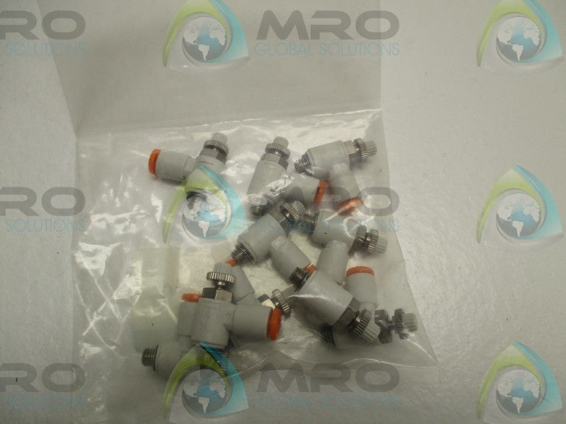 SMC AS1201F-M5-01 FLOW CONTROL FITTING (PKG. OF 10) * NEW IN FACTORY BAG *