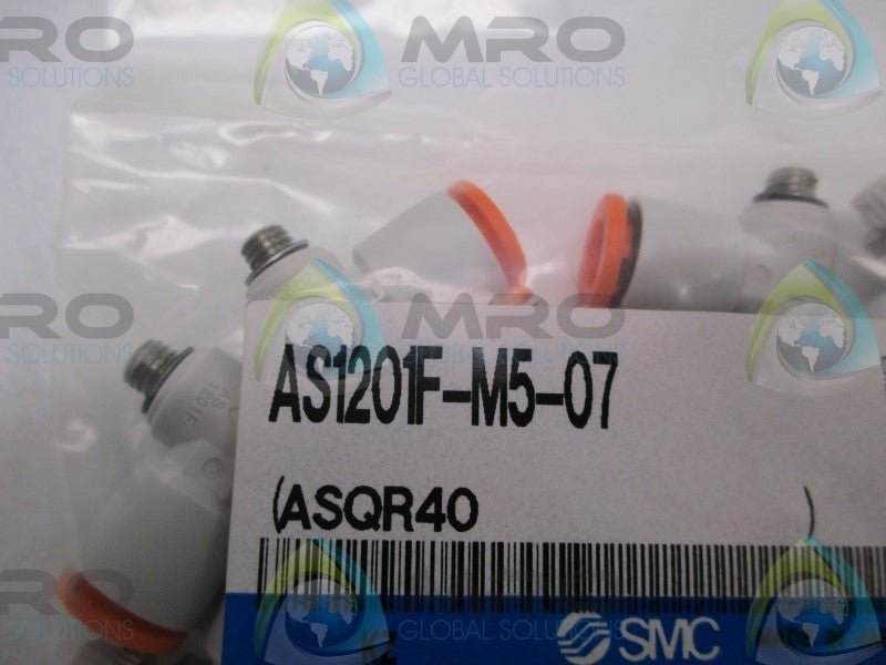 SMC AS1201F-M5-07 FLOW CONTROL FITTING (PKG. OF 10) * NEW IN FACTORY BAG *
