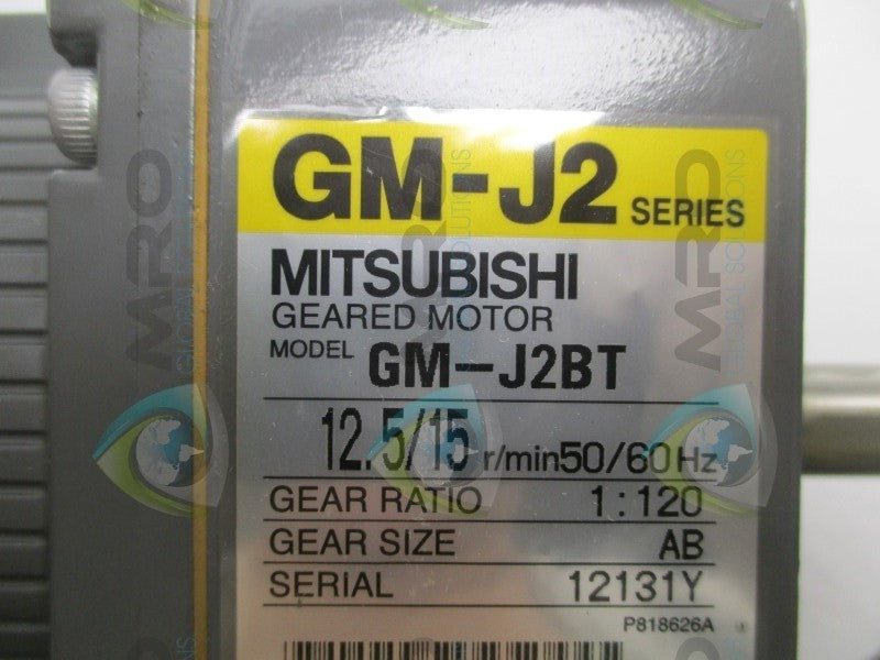 MITSUBISHI GM-J2BT GEARED MOTOR 12.5/15 R/MIN RATIO 1:120  NSMP