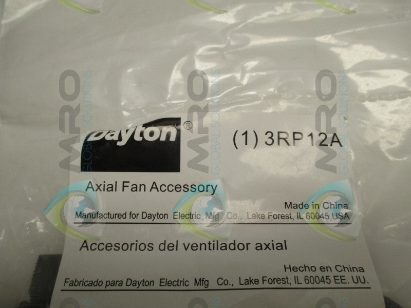 DAYTON 3RP12A AXIAL FAN ACCESSORY * NEW IN FACTORY BAG *