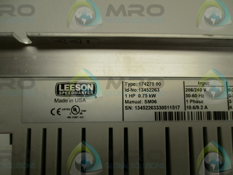 LEESON SPEEDMASTER 174270.00 ADJUSTABLE SPEED AC MOTOR CONTROL * NEW NO BOX *
