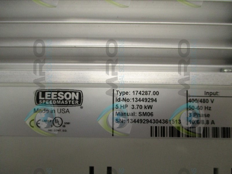 LEESON SPEEDMASTER 174287.00 ADJUSTABLE. SPEED AC MOTOR CONTROL * NEW NO BOX *