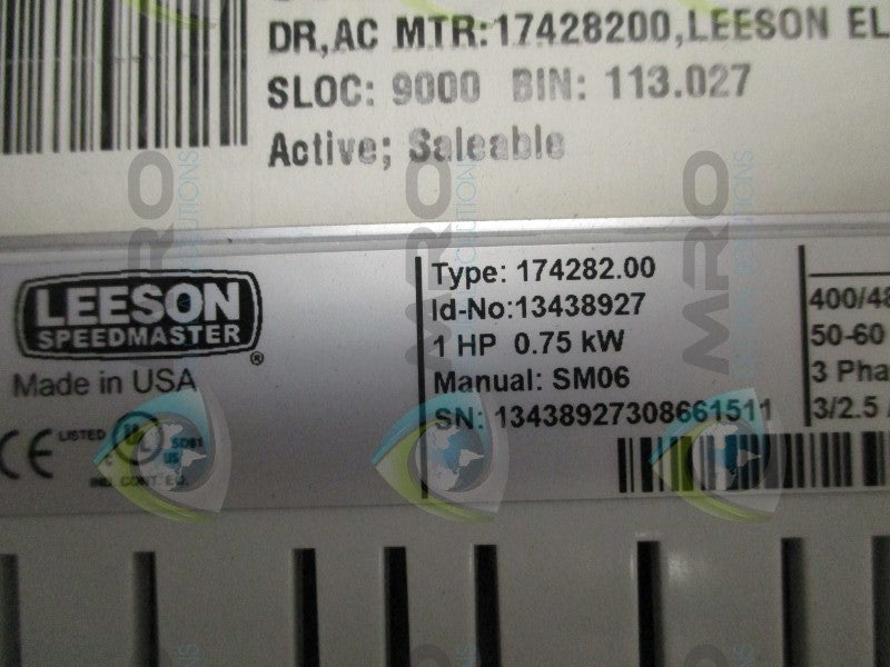LEESON SPEED MASTER 174282.00 ADJ. SPEED AC MOTOR CONTROL * NEW NO BOX *