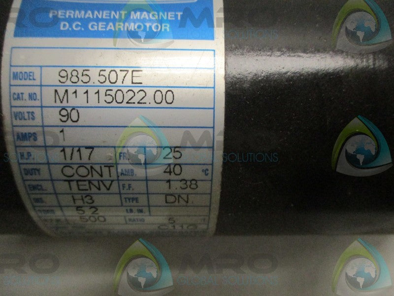 LEESON M1115022.00 PERMANENT MAGNET D.C. GEARMOTOR RPM: 500 * USED *