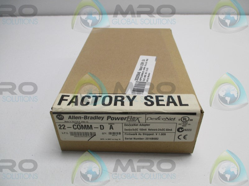 ALLEN BRADLEY POWERFLEX 22-COMM-D SER. A F/W 1.009 DATE: 2007 * FACTORY SEALED *