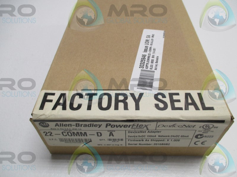 ALLEN BRADLEY POWERFLEX 22-COMM-D SER. A F/W 1.009 DATE: 2007 * FACTORY SEALED *