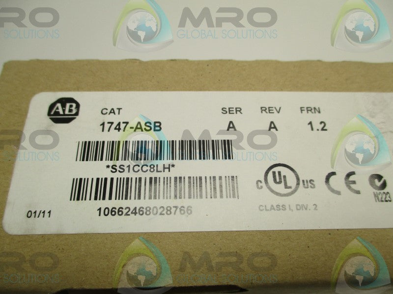 ALLEN BRADLEY 1747-ASB SER. A F/W 1.2 MODULE DATE: 2011 * FACTORY SEALED *