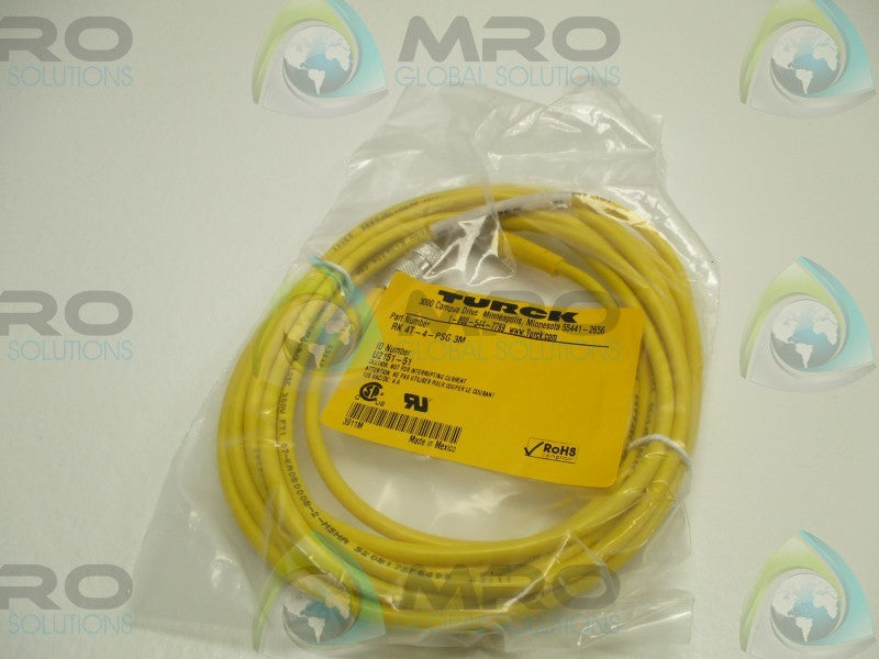 TURCK RK4T-4-PSG3M MOLDED CORDSET * NEW IN FACTORY BAG *