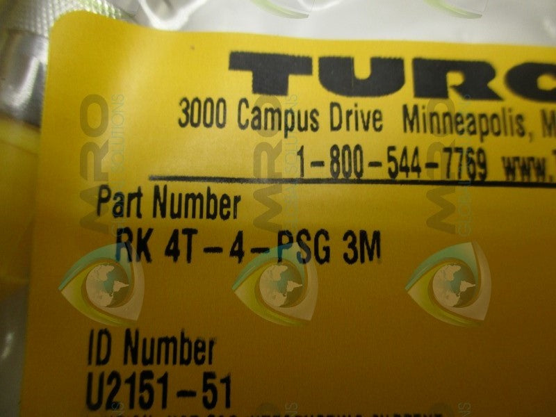 TURCK RK4T-4-PSG3M MOLDED CORDSET * NEW IN FACTORY BAG *
