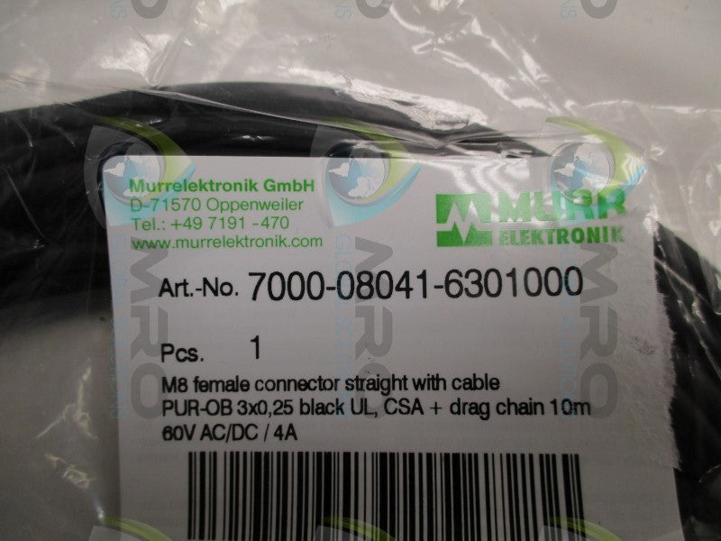 MURR ELEKTRONIK 7000-08041-6301000 FEMALE CONNECTR CABLE * NEW IN FACTORY BAG *