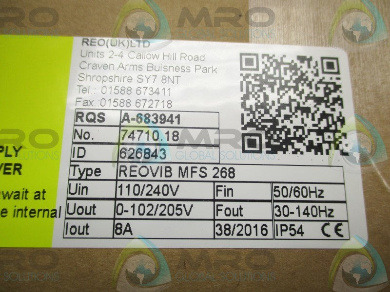 REO ELEKTRONIK REOVIBMFS268 FEEDER CONTROLLER * FACTORY SEALED *
