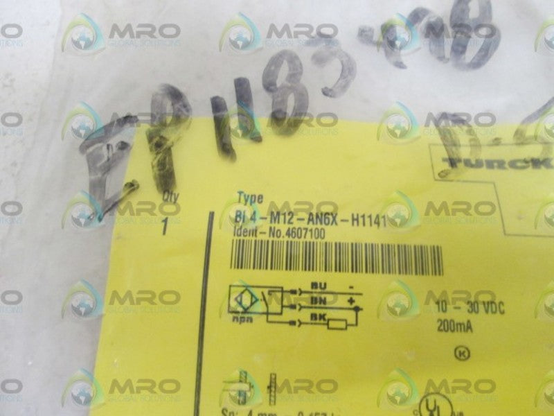 TURCK BI4-M12-AN6X-H1141 4MM PROXIMITY SENSOR *NEW IN FACTORY BAG*