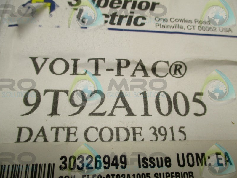 SUPERIOR ELECTRIC 9T92A1005 TRANSFORMER * FACTORY SEALED *