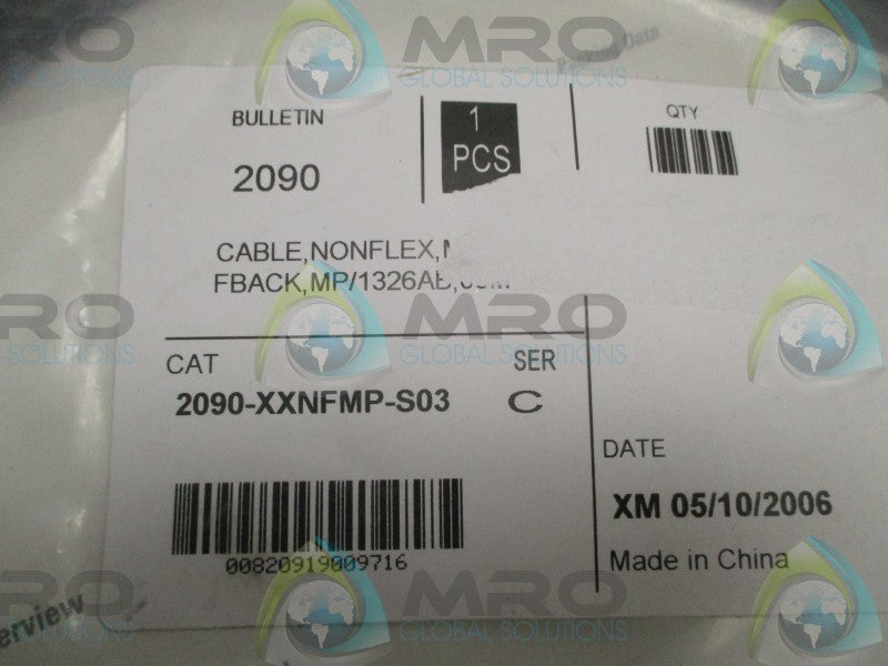 ALLEN BRADLEY 2090-XXNFMP-S03 SER. C FEEDBACK CABLE * NEW IN FACTORY BAG *