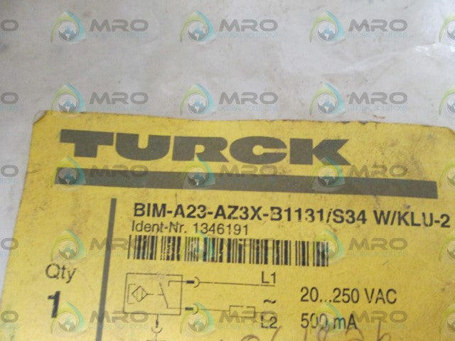TURCK BIM-A23-AZ3X-B1131/S34 W/KLU-2 PROXIMITY SENSOR *NEW IN BOX*